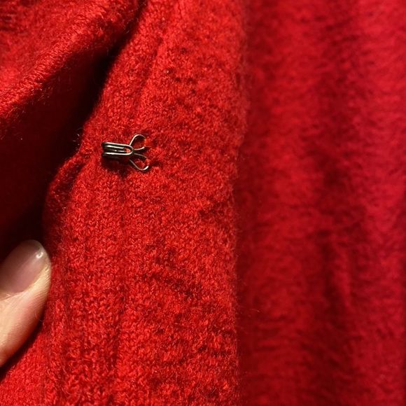 Charter Club women’s red 100% wool sweater cardigan size xl - Picture 3 of 7